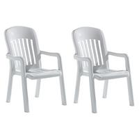 Gartensessel Stapelbar Kunststoff - Weiß, KONVENTIONELL, Kunststoff (64/96/70cm) - Sieger