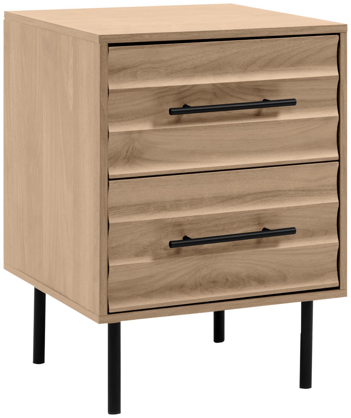 Nachtkästchen Carlton Eiche Artisan H: 55 Cm - Schwarz/Eiche Artisan, Trend, Holzwerkstoff (40/55/39cm)