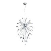Hängeleuchte Trio H: 150 cm 7-Flammig - Chromfarben/Transparent, Design, Glas/Kunststoff (50/150cm) - Trio Leuchten
