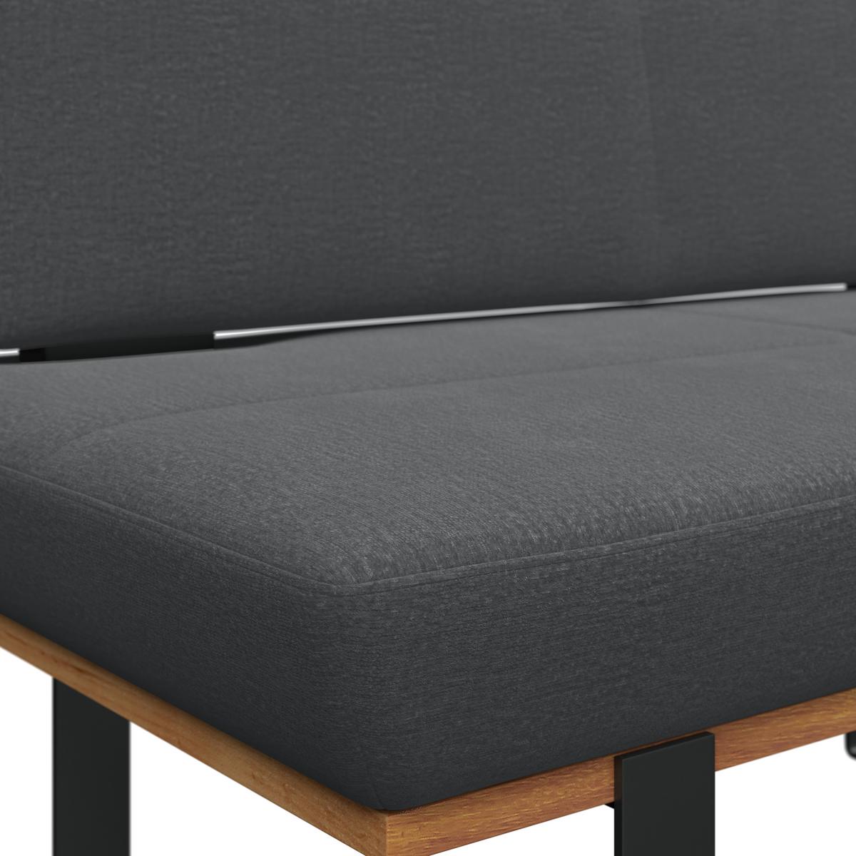 Sitzbank Tristan Webstoff schwarz, B: 130cm - Schwarz, MODERN, Holz/Textil (130/48/90cm) - James Wood