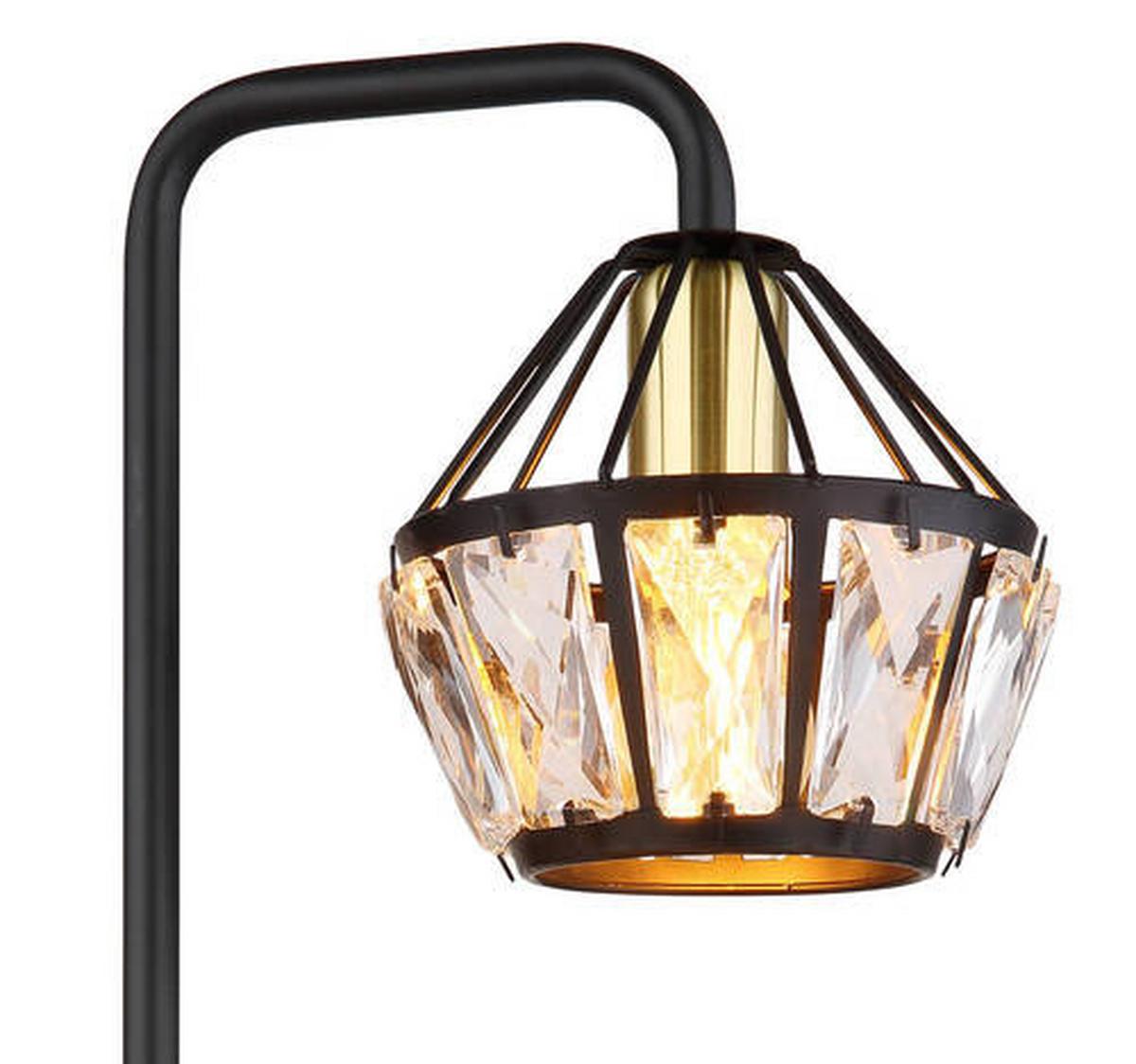 Tischleuchte 54359t - Klar/Messingfarben, KONVENTIONELL, Glas/Kunststoff (21,5/12,5/43cm) - Globo