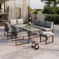 LOUNGEGARNITUR SALVADOR - Dunkelgrau/Grau, MODERN, Holzwerkstoff/Textil (165/72/68cm) - Beldano