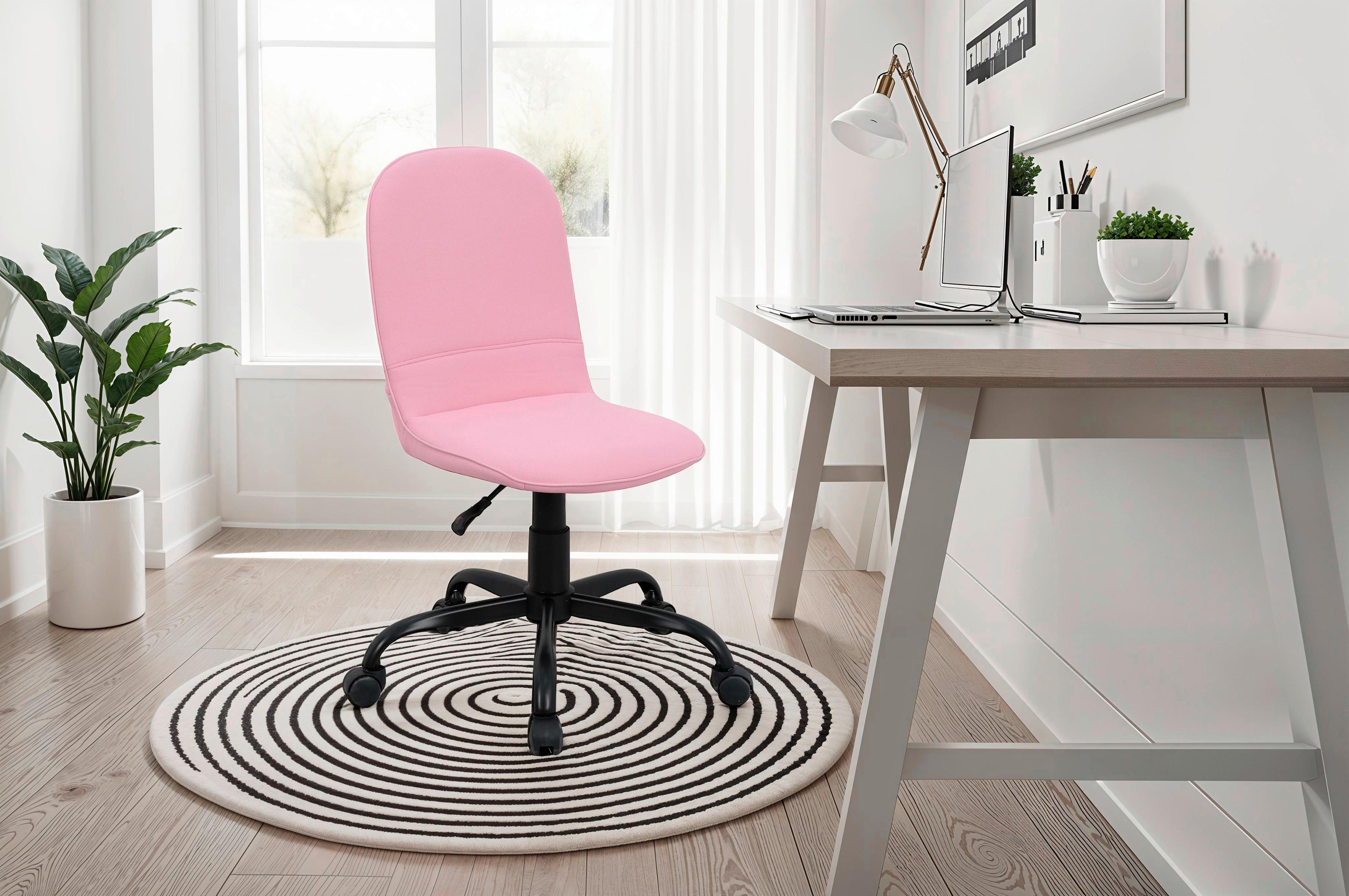 Drehstuhl Trolly - Pink/Schwarz, MODERN, Textil/Metall (42/95/54cm) - MID.YOU