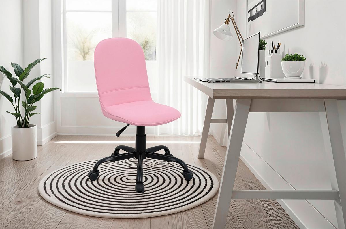 Drehstuhl Trolly - Pink/Schwarz, MODERN, Textil/Metall (42/95/54cm) - MID.YOU
