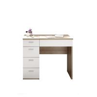 Schminktisch Make Up Weiß/ Eiche Dekor 90 cm - Weiß/Sonoma Eiche, Design, Holzwerkstoff (90/76/42cm) - Xora