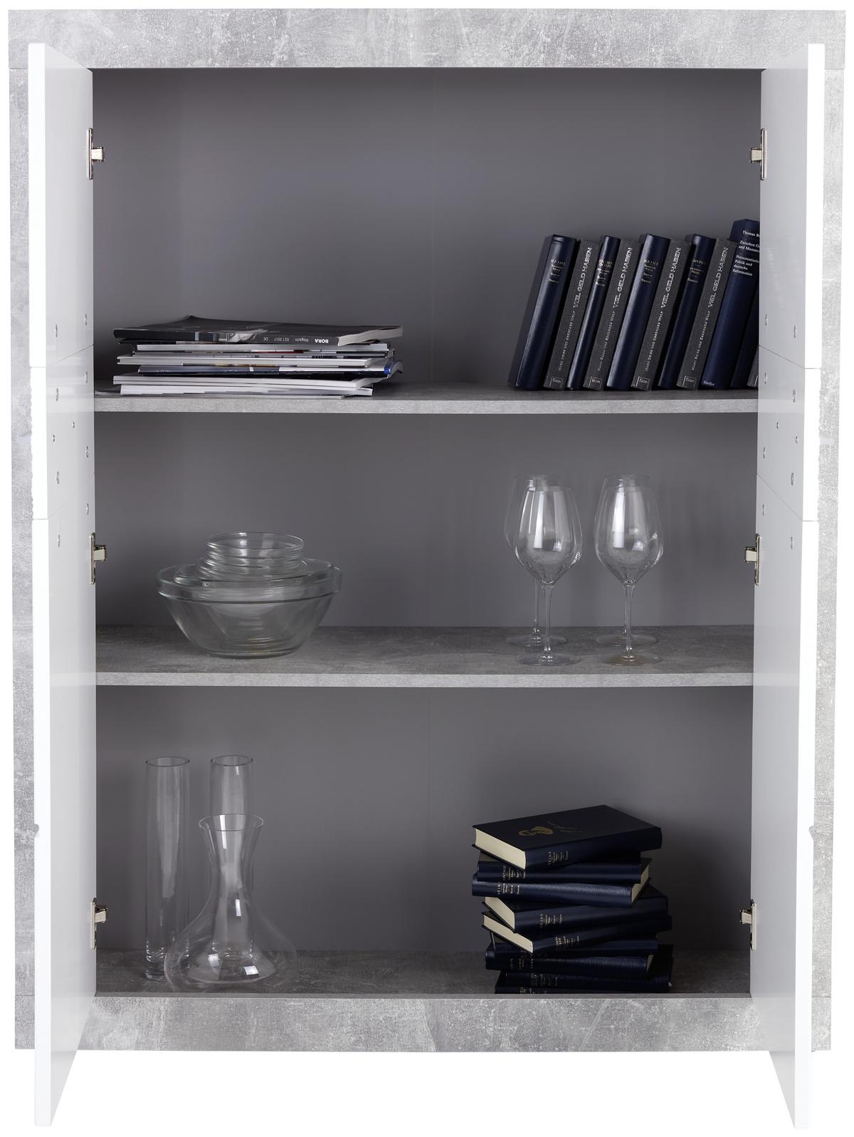 VYSOKÁ KOMODA MALTA - čierna/sivá, Modern, kompozitné drevo/plast (96/132/35cm)