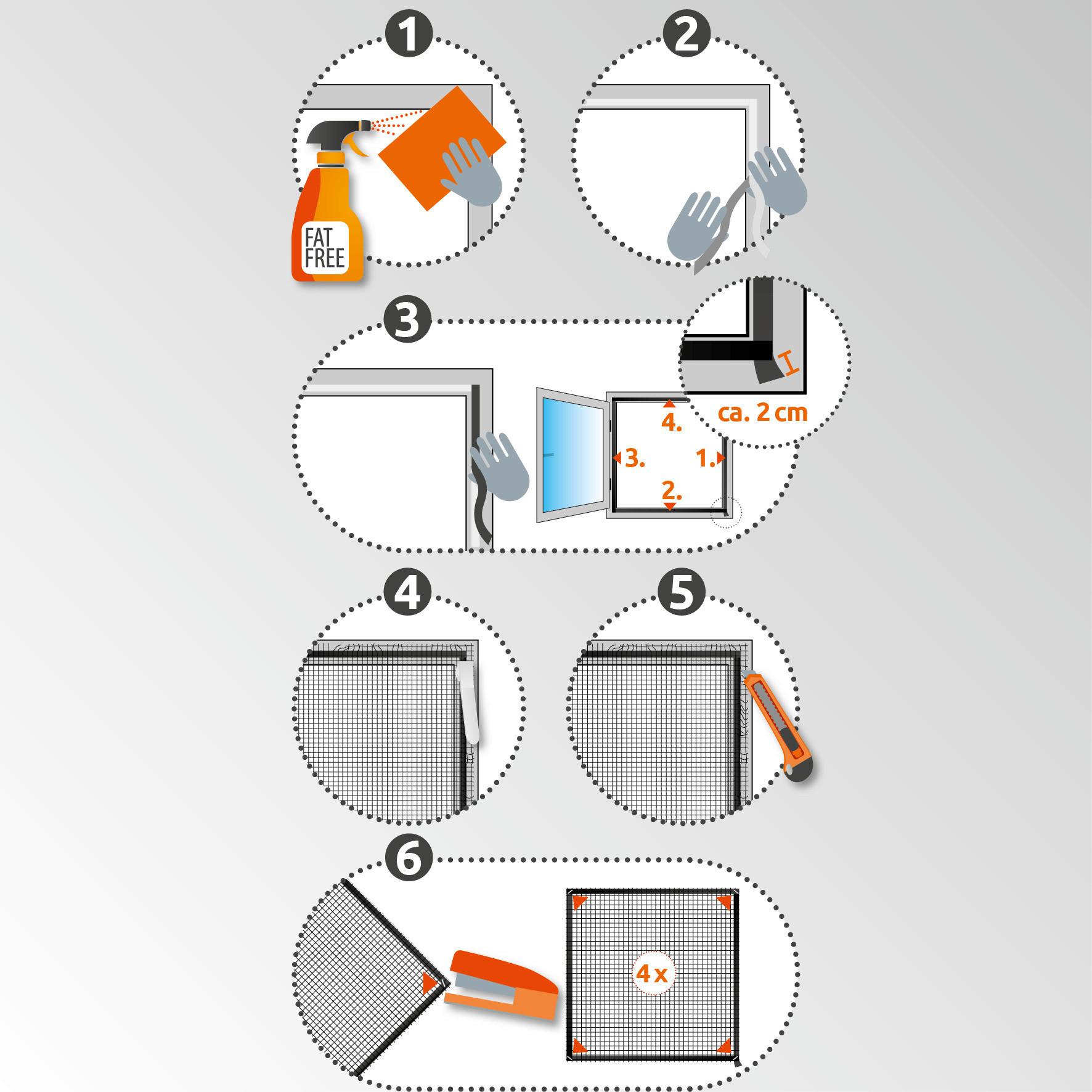 Selbstklebendes Fliegengitter zum Zuschneiden