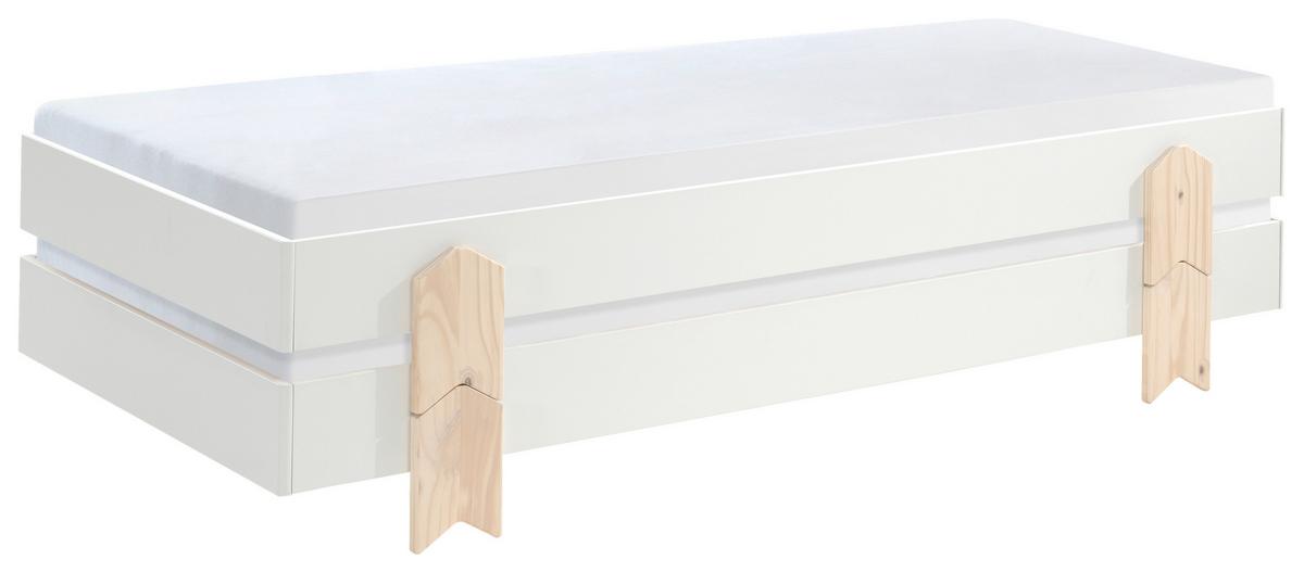 Stohovatelná postel MODULO bílá - barvy borovice/bílá, Moderní, dřevo/kompozitní dřevo (90/200cm) - MID.YOU