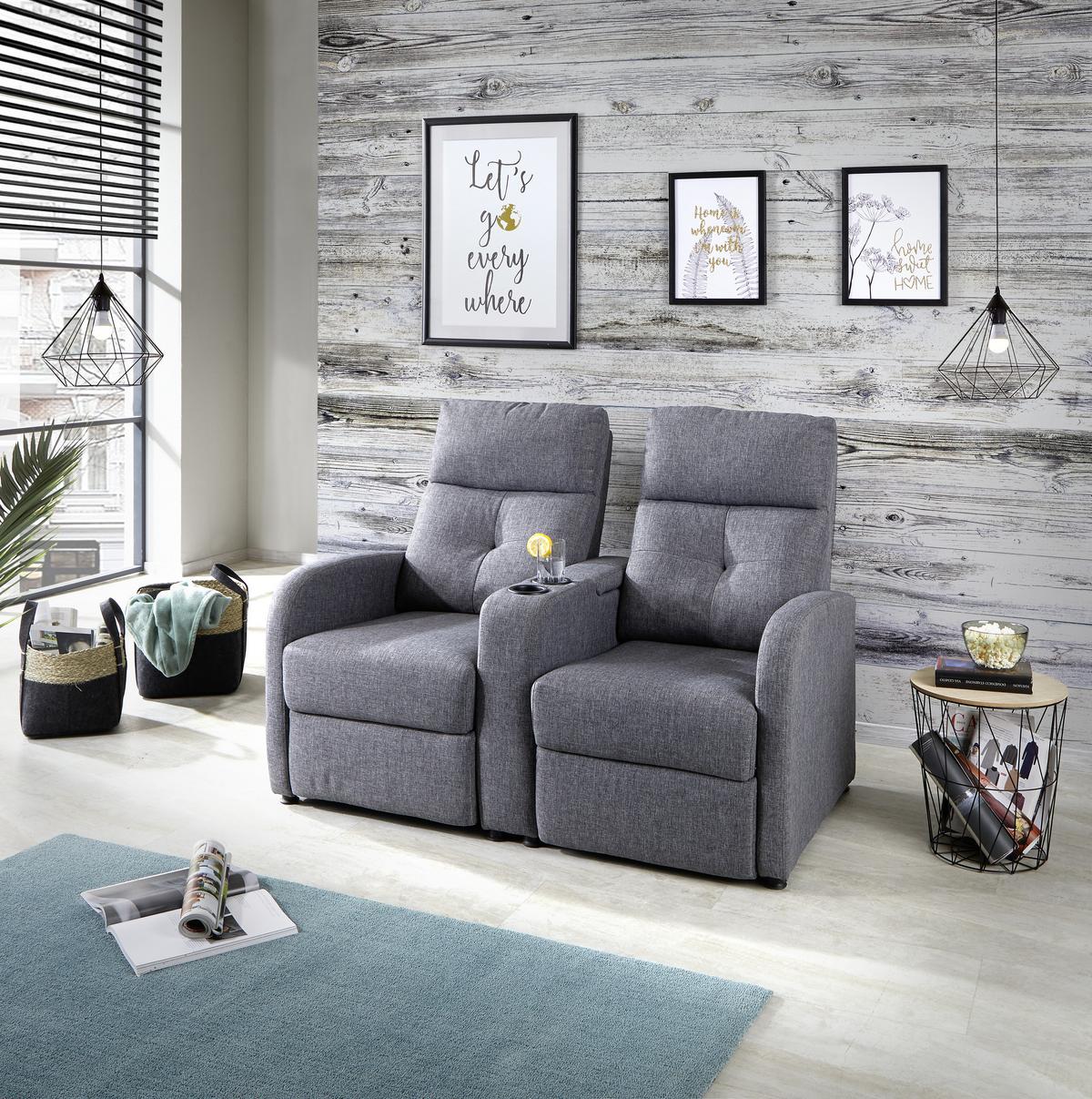 Házimozi Kanapé Cinema - sötétszürke, Modern, textil/fa (131/91/91cm) - Ondega
