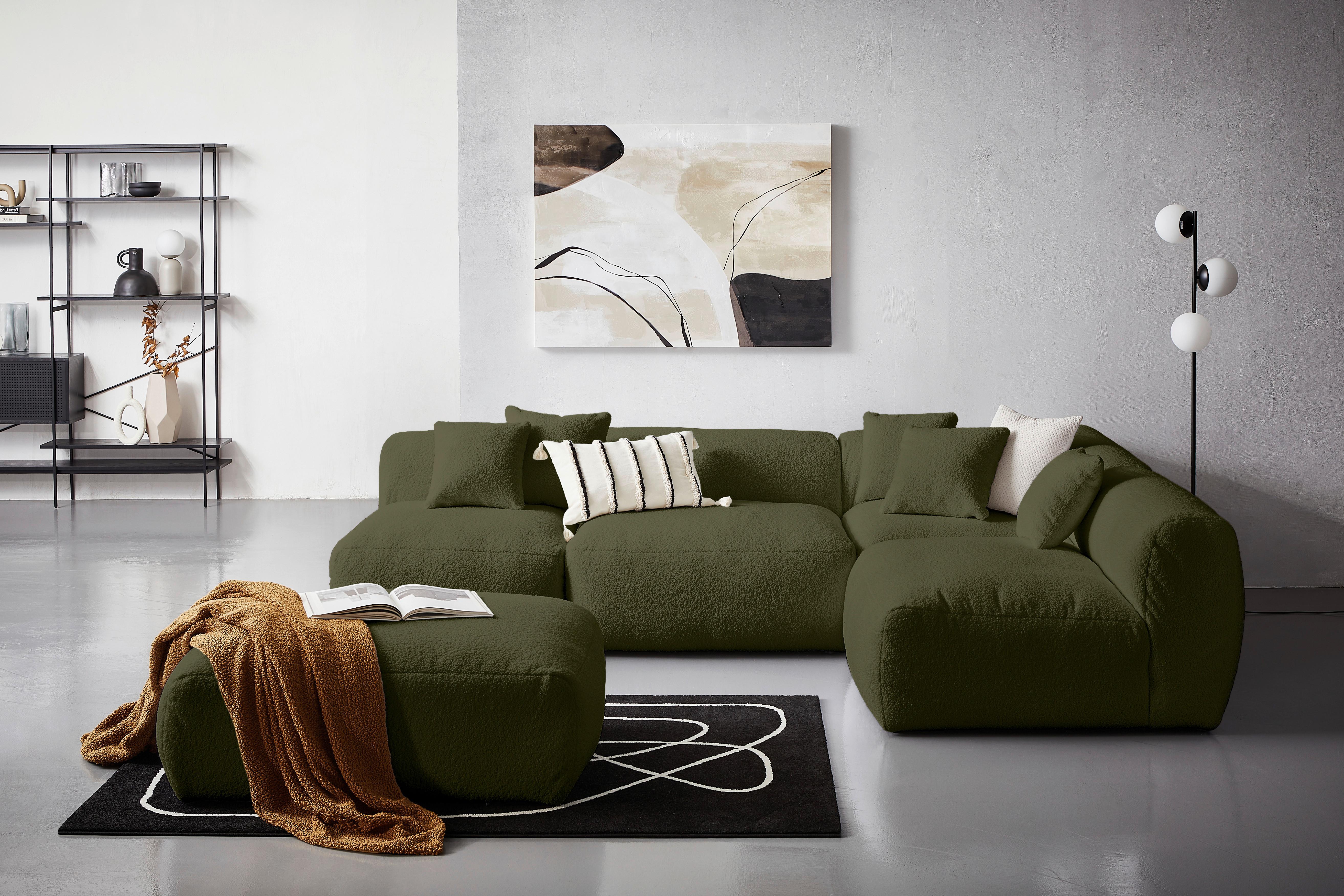 Modul Sofa Bloom B: 82 Cm Olivgrün - Olivgrün, Trend, Textil (82/45/122cm) - Livetastic