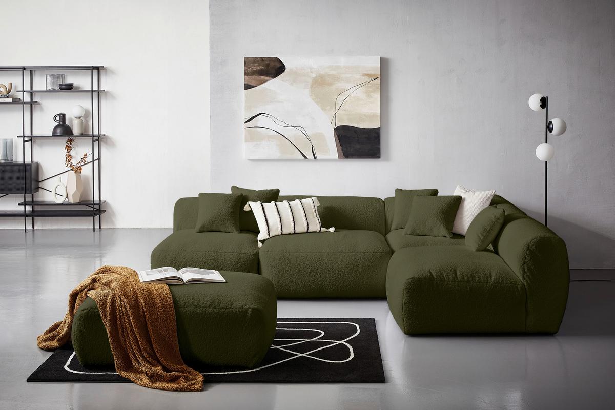 Modul Sofa Bloom B: 85 Cm Olivgrün - Olivgrün, Trend, Textil (85/70/122cm) - Livetastic