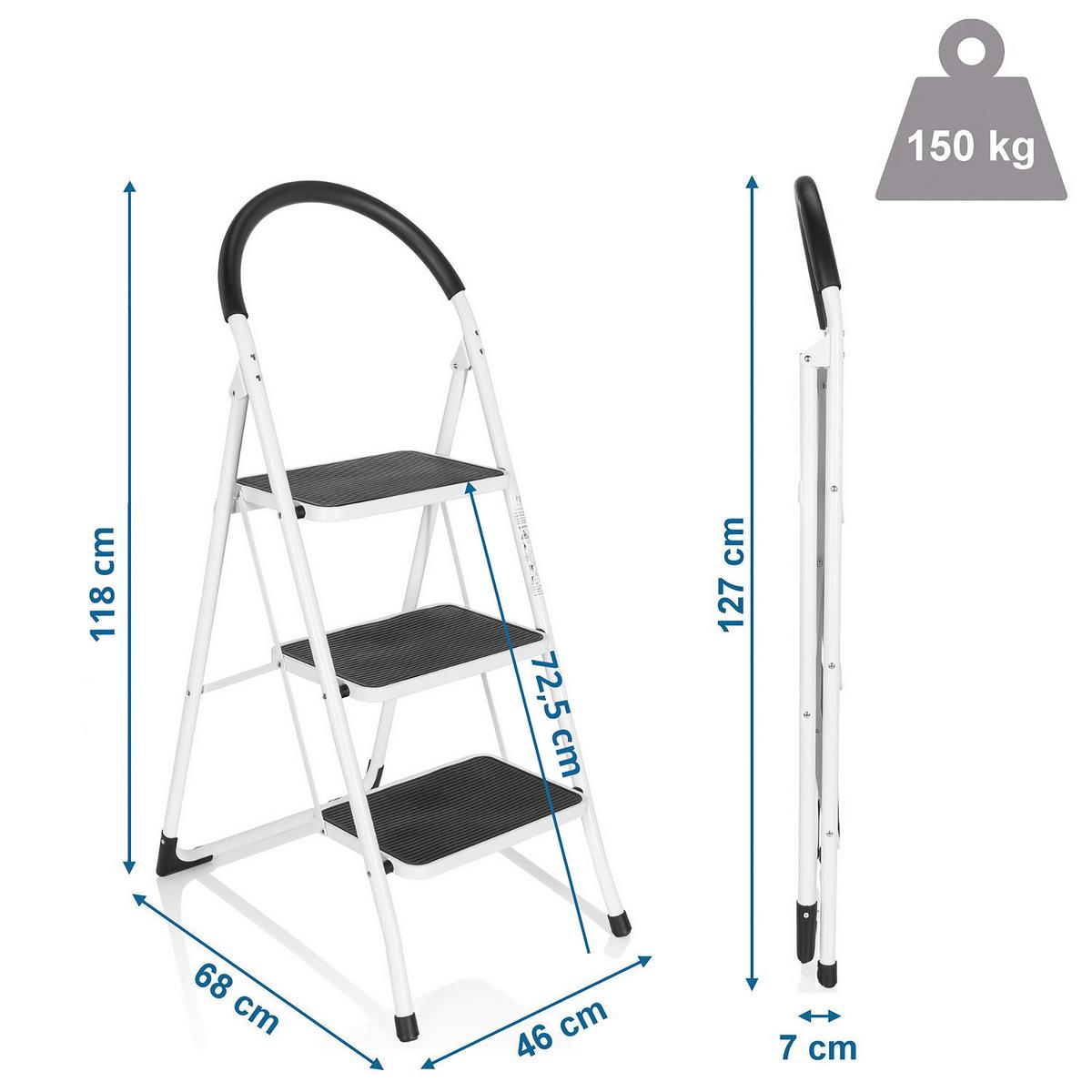 Leiter Solid W2 - Weiß, Basics, Metall (46/127,5/7cm) - MID.YOU