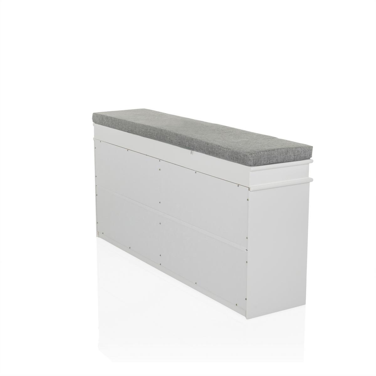 Schuhschrank Estha Grau, Weiß B: 104cm - Weiß/Grau, MODERN, Holzwerkstoff (104/52/24cm) - MID.YOU