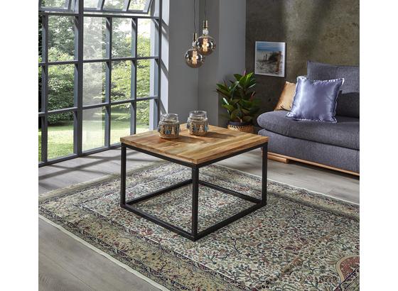 Couchtisch Holz Massiv Industrial, Mangoholz B:70cm - Schwarz/Braun, MODERN, Holz/Metall (70/70/48cm) Couchtisch Holz Massiv Industrial, Mangoholz B:70cm - Schwarz/Braun, MODERN, Holz/Metall (70/70/48cm)
