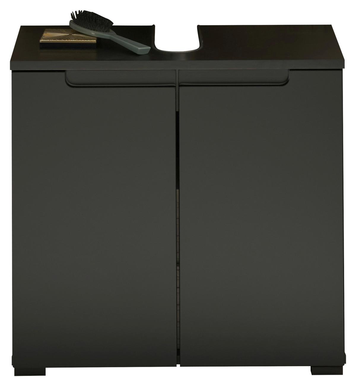 Waschbeckenunterschrank Spice B: 60 cm Schwarz Stehend - Schwarz, MODERN, Holzwerkstoff (60/57/32cm) - MID.YOU