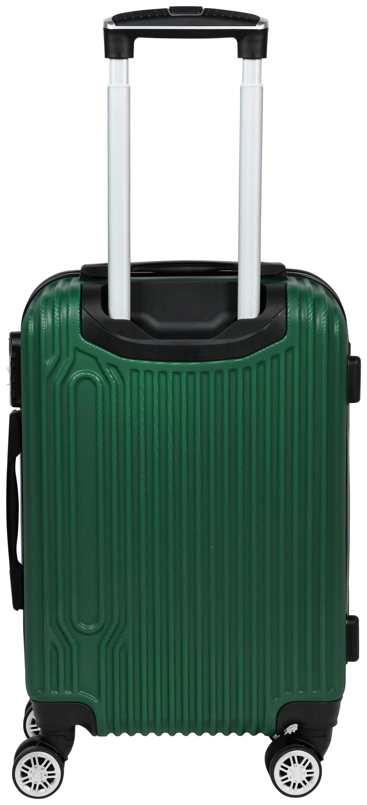 Reisekoffer Palermo 4 Rollen Hartschale, Größe S - Dunkelgrün, Design, Kunststoff/Textil (36/23/55cm) - Luca Bessoni