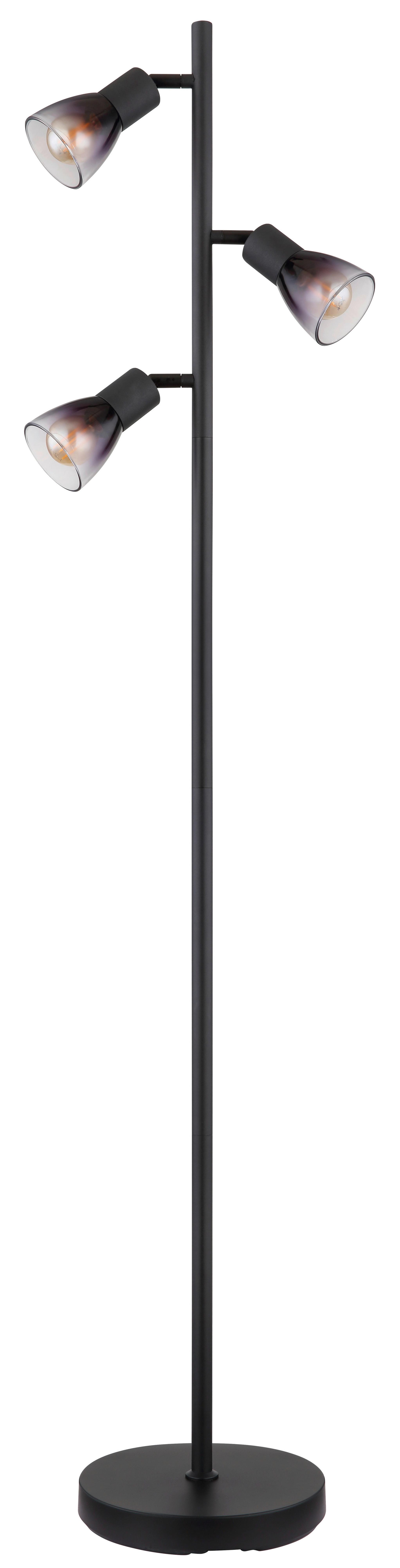 Stehleuchte Exkl. 3xe14, 25w - Klar/Schwarz, Design, Glas/Metall (30/22/161cm) - Globo