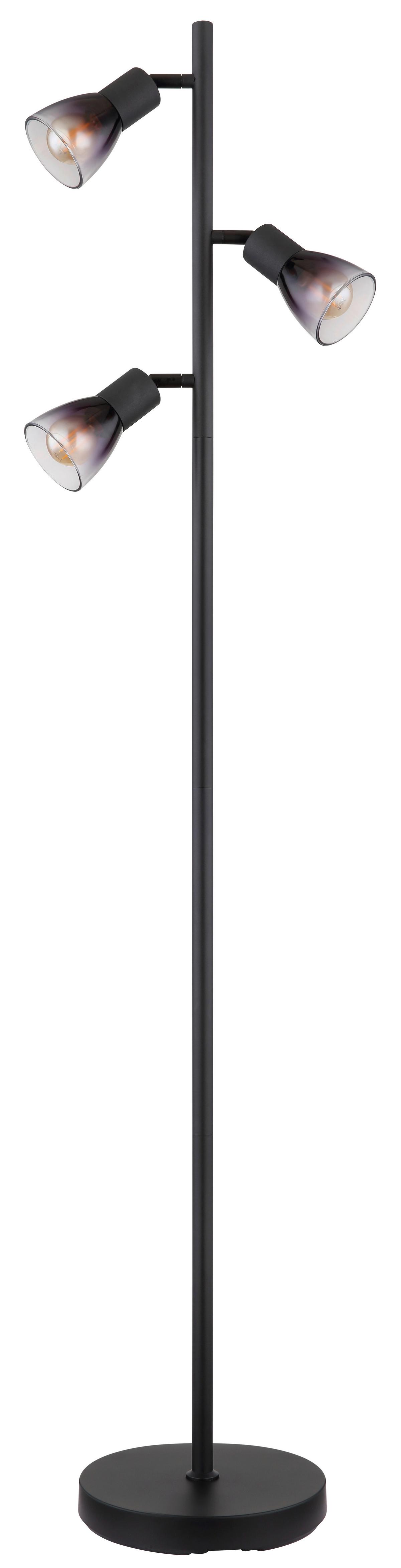 Stehleuchte Exkl. 3xe14, 25w - Klar/Schwarz, Design, Glas/Metall (30/22/161cm) - Globo