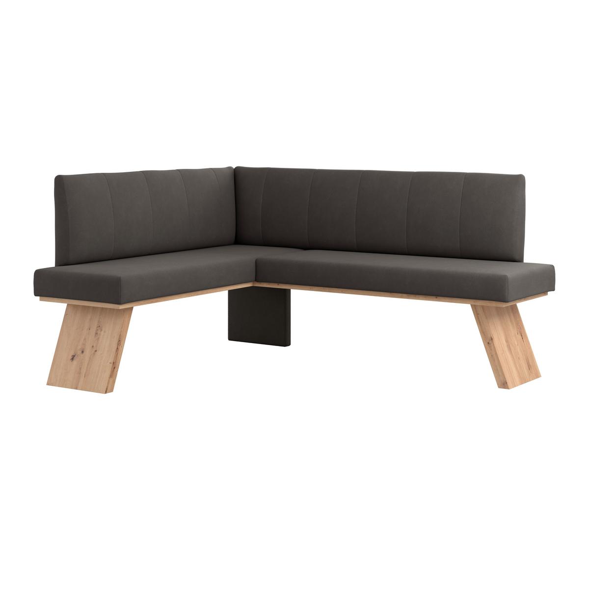 Eckbank  Emma Ii Webstoff Anthrazit, B: 150 Cm - Eichefarben/Anthrazit, KONVENTIONELL, Holzwerkstoff/Textil (150/185cm)