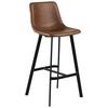 Barová stolička OREGON - čierna/koňaková, Design, kov/textil (47/103/50cm) - Carryhome