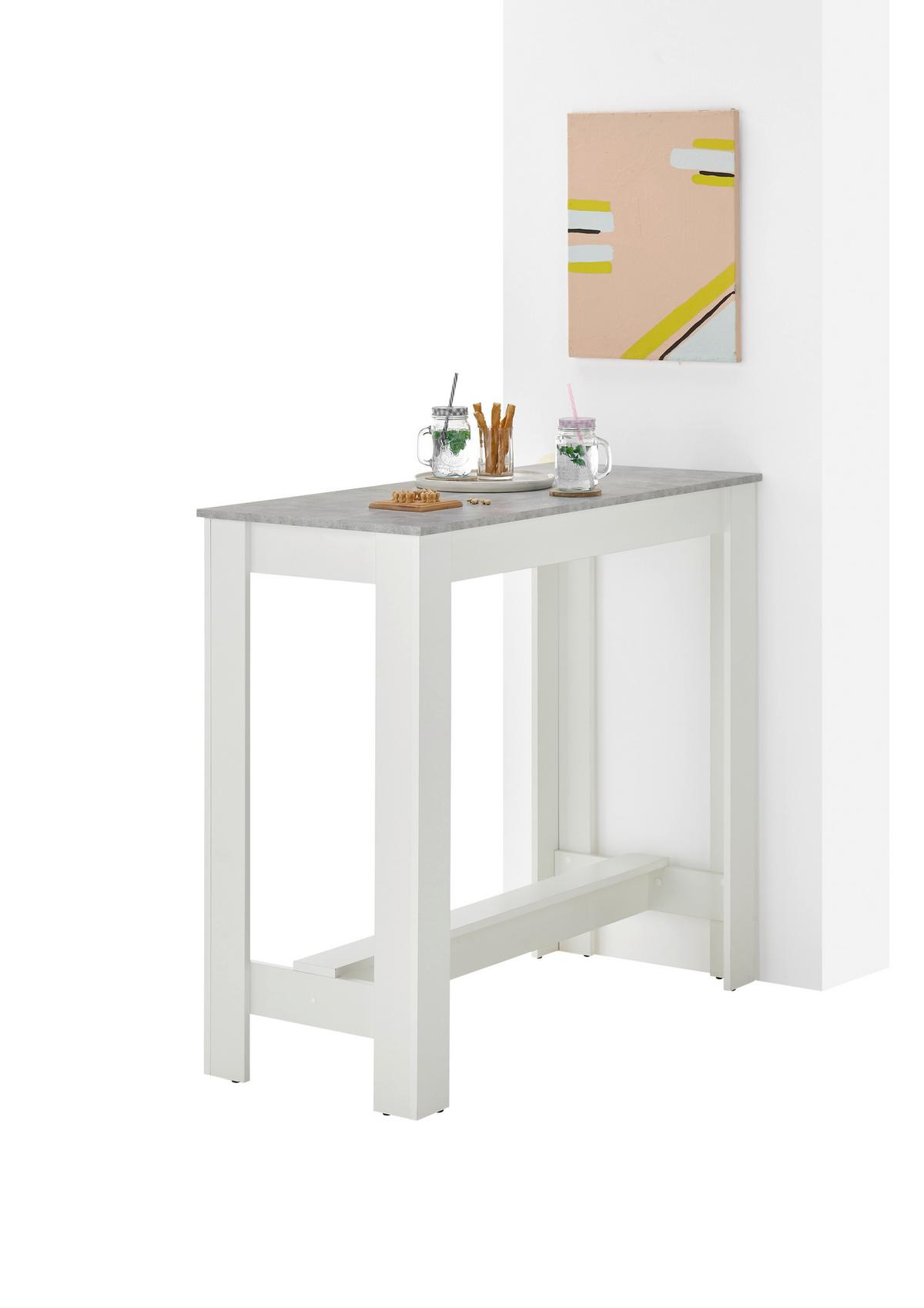 Bartisch Modesto - Weiß/Grau, MODERN, Holzwerkstoff (115/50/103cm) - MID.YOU