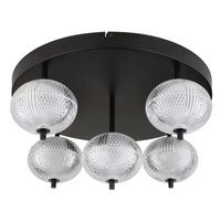 Led-deckenleuchte 16042-5d - Klar/Schwarz, KONVENTIONELL, Kunststoff/Metall (58/27cm) - Globo