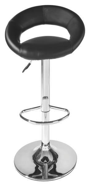 Barhocker höhenverstellbar mit Lehne Scott Schwarz/Chrom - Schwarz, MODERN, Holz/Kunststoff (56/82-103/50cm)