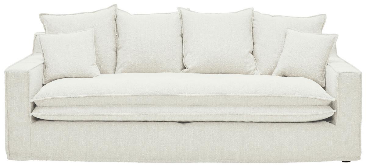3-Sitzer-Sofa Aurora - Schwarz/Weiß, Trend, Textil (227/92/105cm) - Livetastic