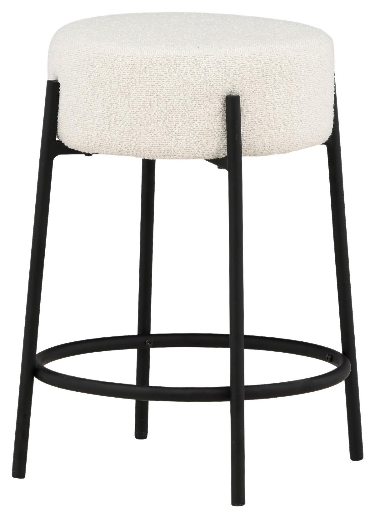 Barhocker Tucson - Schwarz/Weiß, Design, Textil/Metall (50/60/50cm) - Livetastic