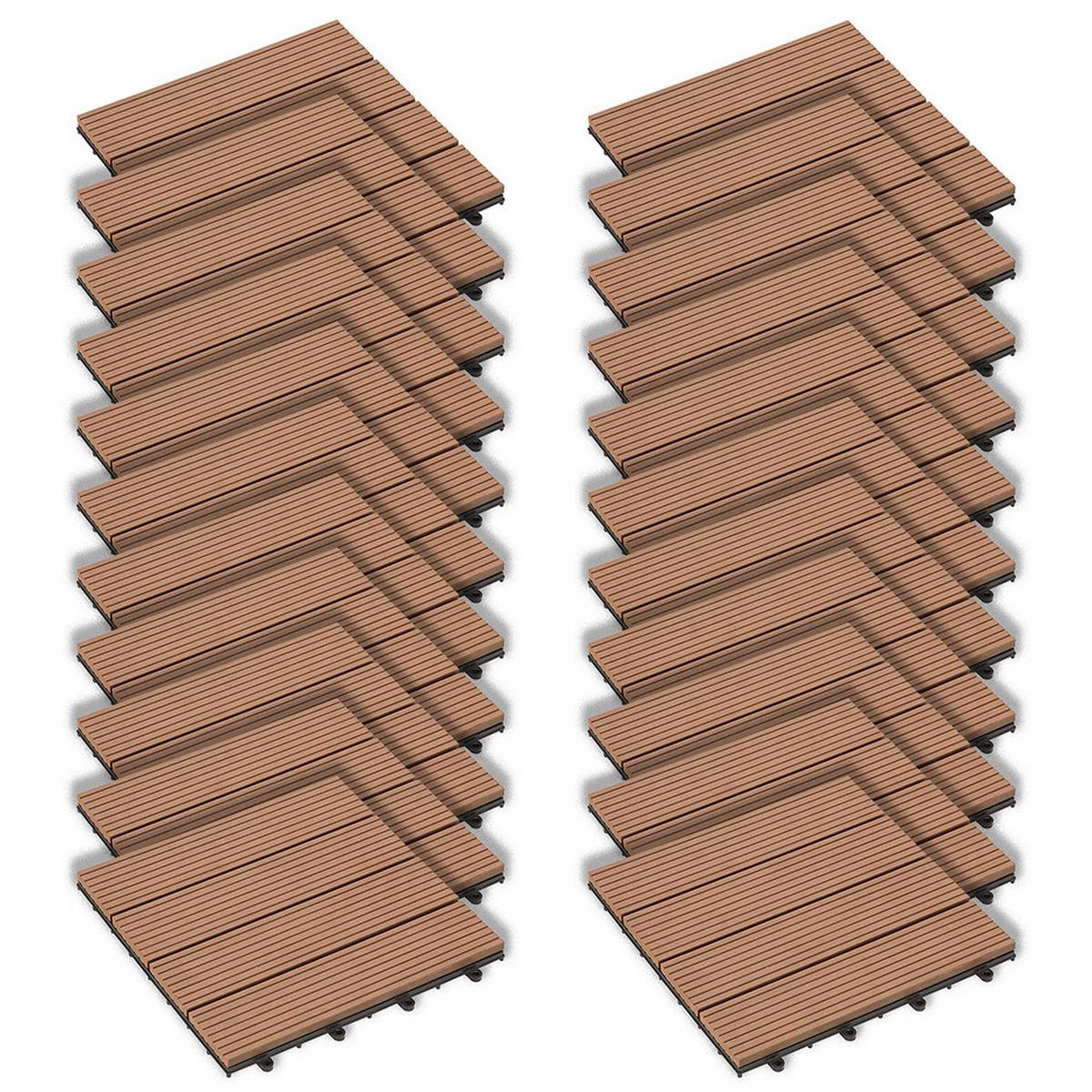 TERASOVÁ DLAŽDICA hnedá, 22-dielna - hnedá, plast (30/2,2/30cm) - Mömax