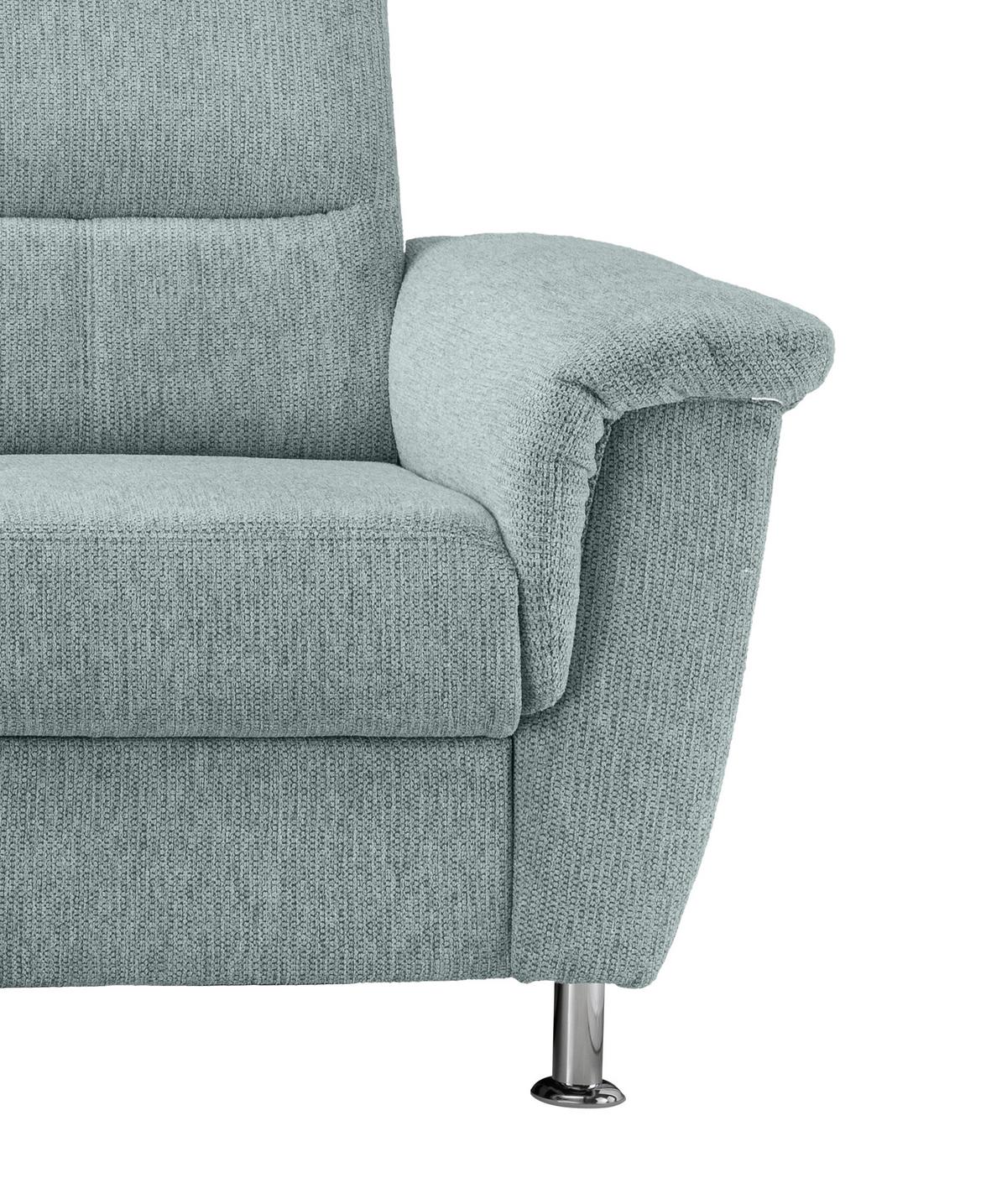 Ecksofa mit Stauraum Parole Graubraun Chenille - Chromfarben/Blau, KONVENTIONELL, Textil (184/231cm) - Livetastic
