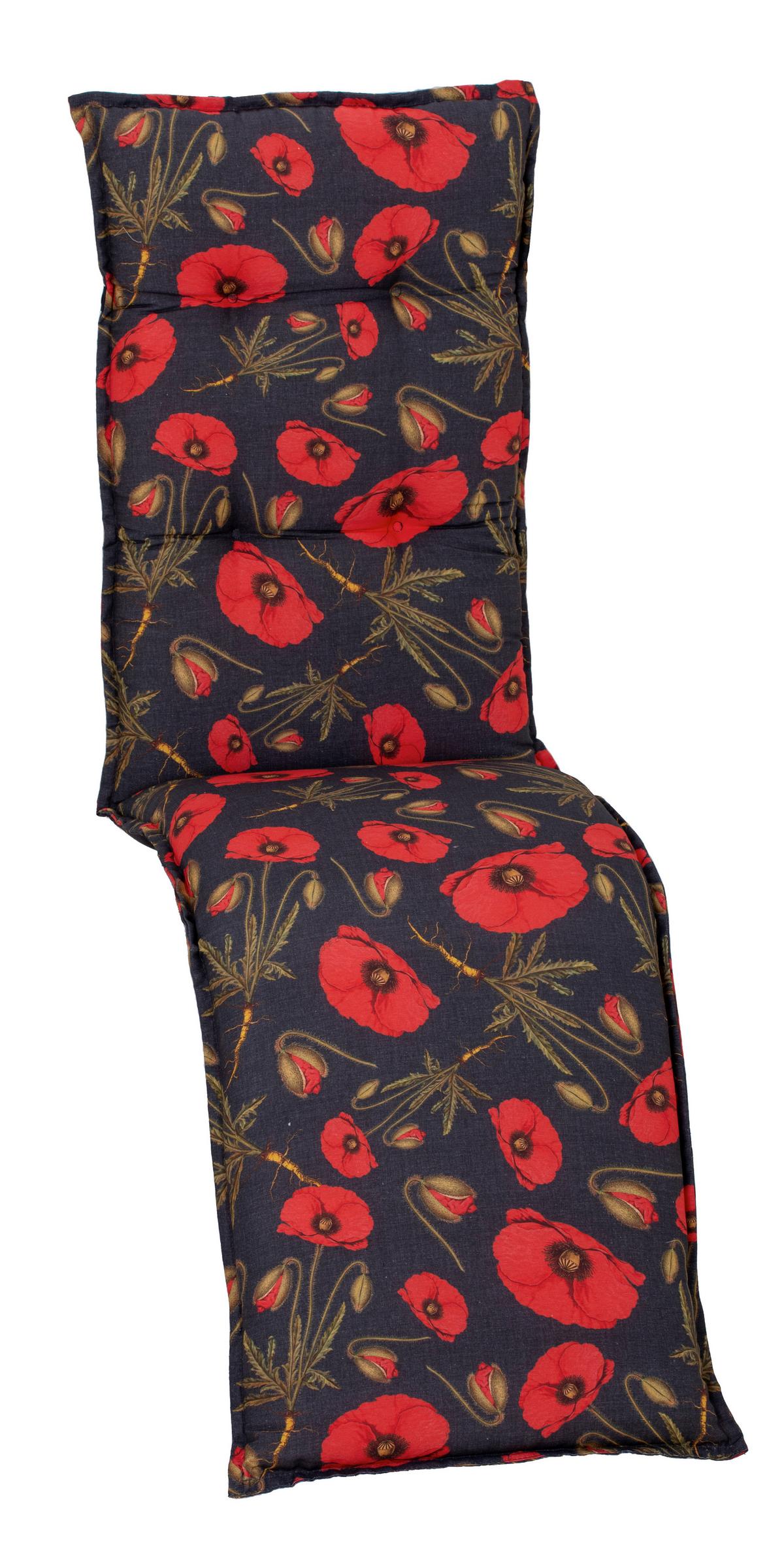 Auflage Trondheim 170x46x8cm Blau - Schwarz, Basics, Textil (170/46/8cm) - Gardenson