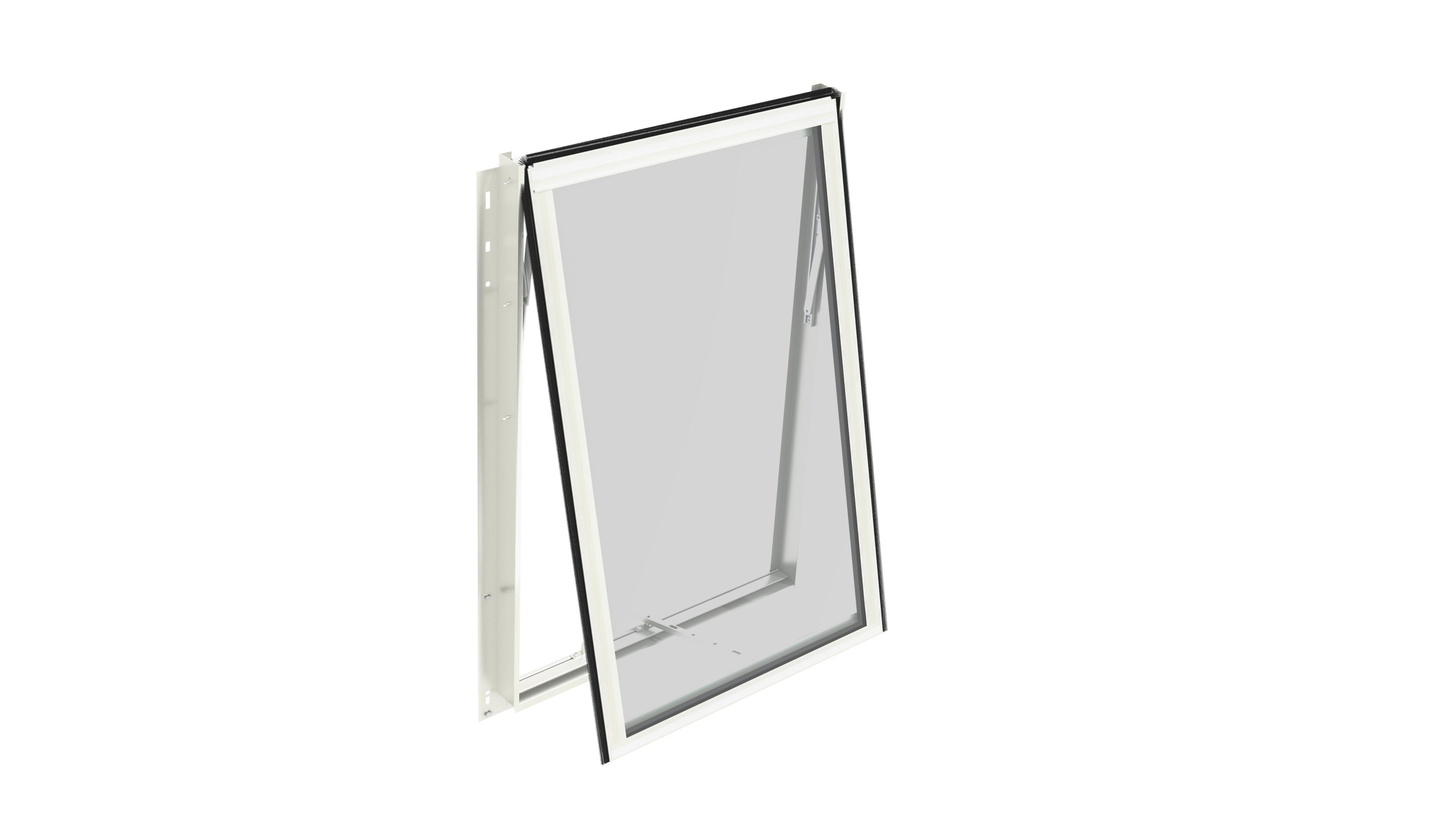 Gewächshaus-Seitenfenster H Esg-Glas, Weiß, 55,4x87,6 cm - Weiß, Basics, Glas/Metall (55,4/87,6cm)