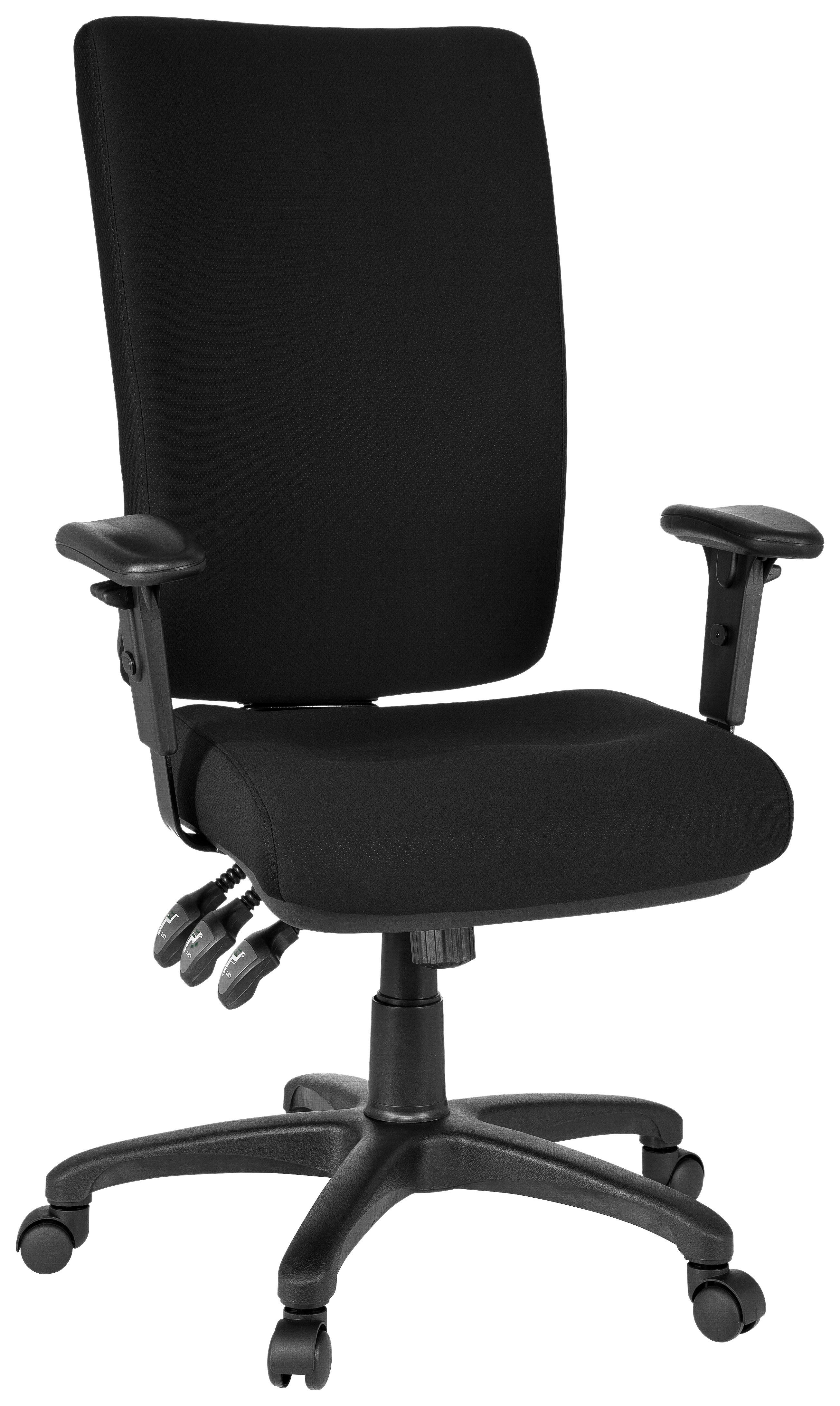 Bürostuhl Zenit High Schwarz Bis 120 Kg - Schwarz, Basics, Kunststoff/Textil (56/130/45cm) - MID.YOU