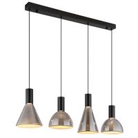 LED-Hängeleuchte 15741-4 - Hellgrau, Design, Glas/Kunststoff (87/17/150cm) - Globo