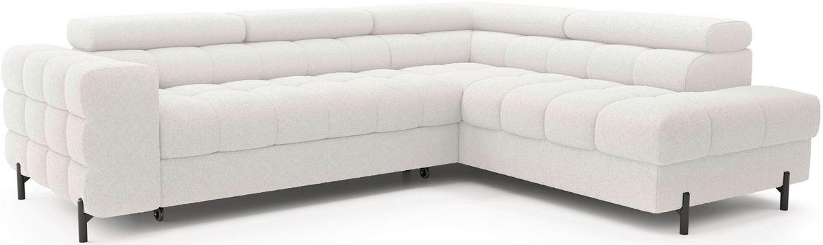 Ecksofa Ferucce Weiß S: 276x200 Cm - Schwarz/Weiß, Design, Textil (276/200cm) - MID.YOU