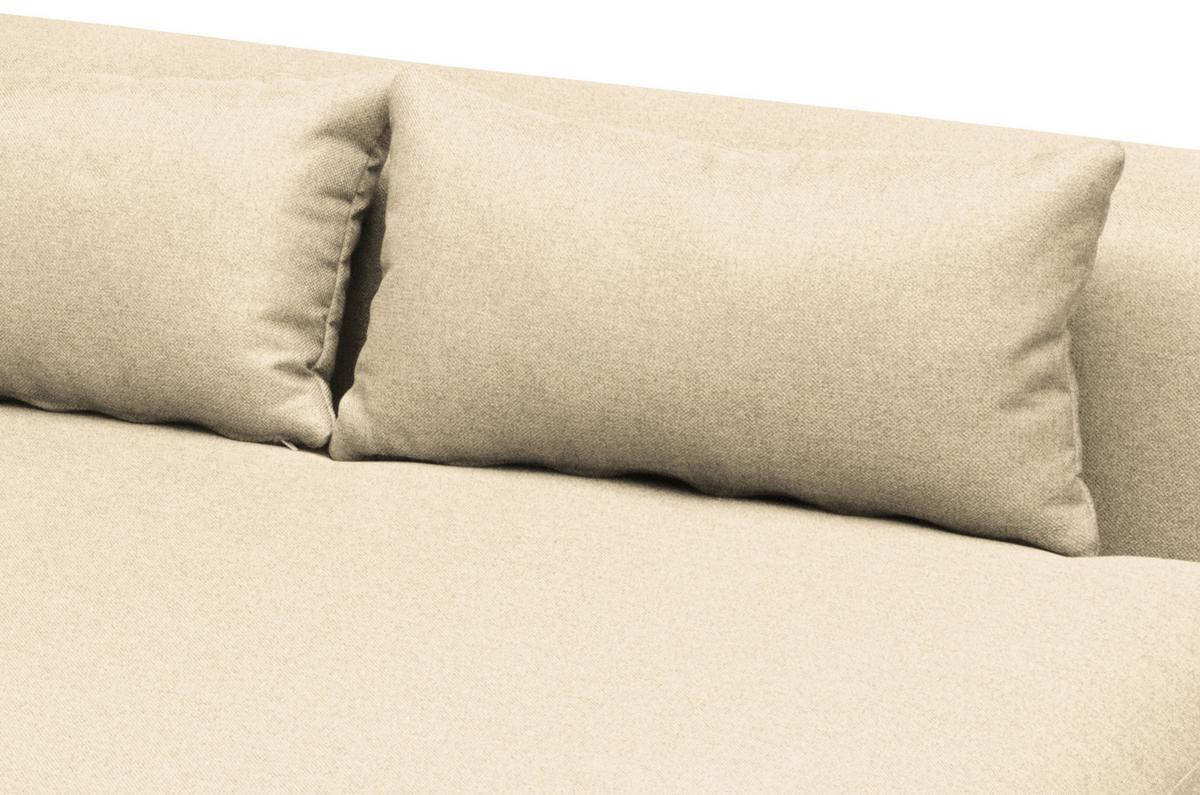 Ecksofa Berlin Webstoff Creme 313x172 cm - Creme/Schwarz, Design, Textil (313/172cm) - Livetastic