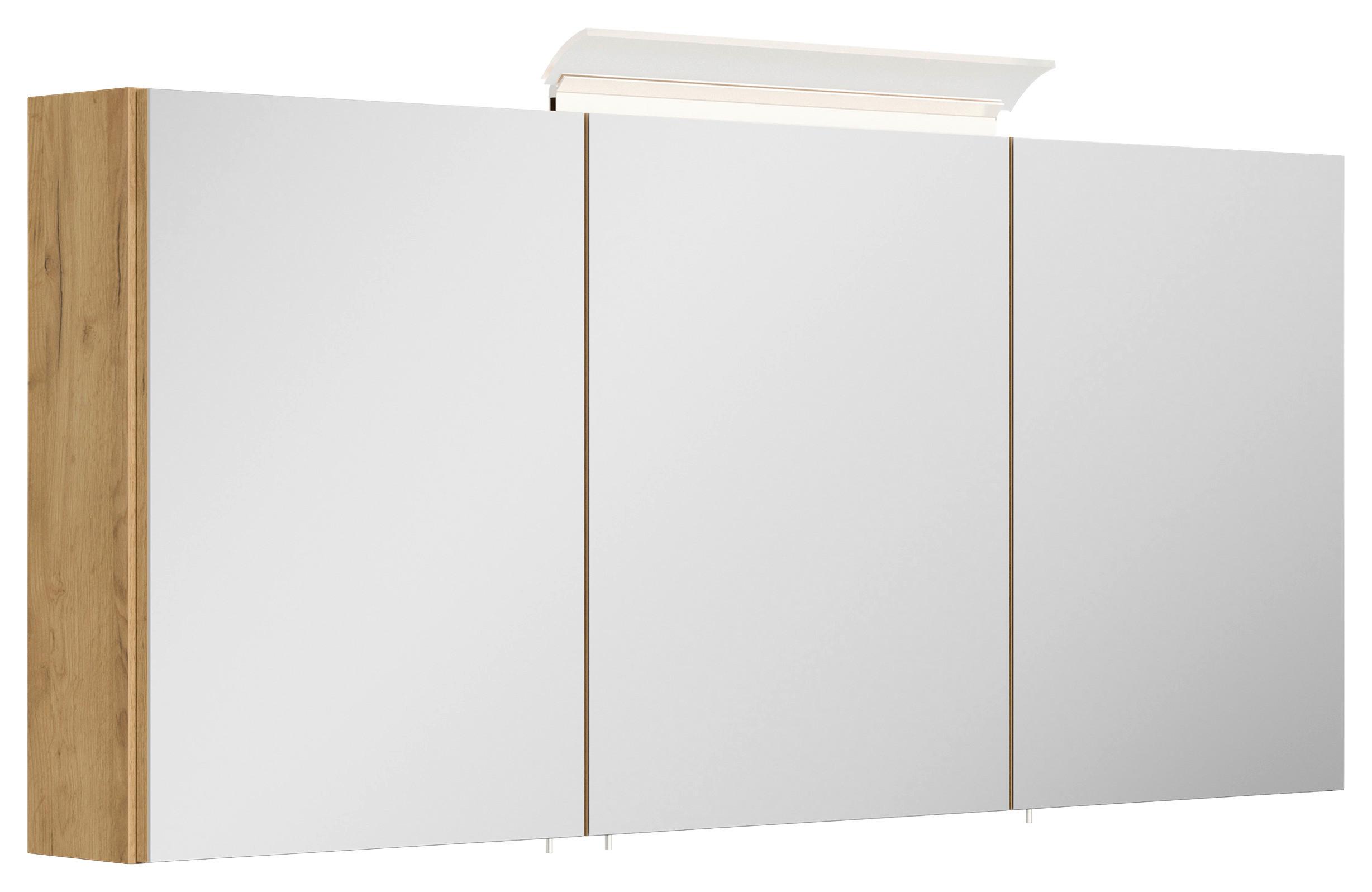 Spiegelschrank Eiche Dekor B: 140 cm - Eichefarben, MODERN, Glas/Holzwerkstoff (140/62/17cm) - MID.YOU