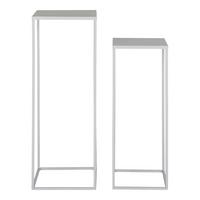 Blumentischset Beja Hellgrau 2-Teilig - Hellgrau, Design, Metall