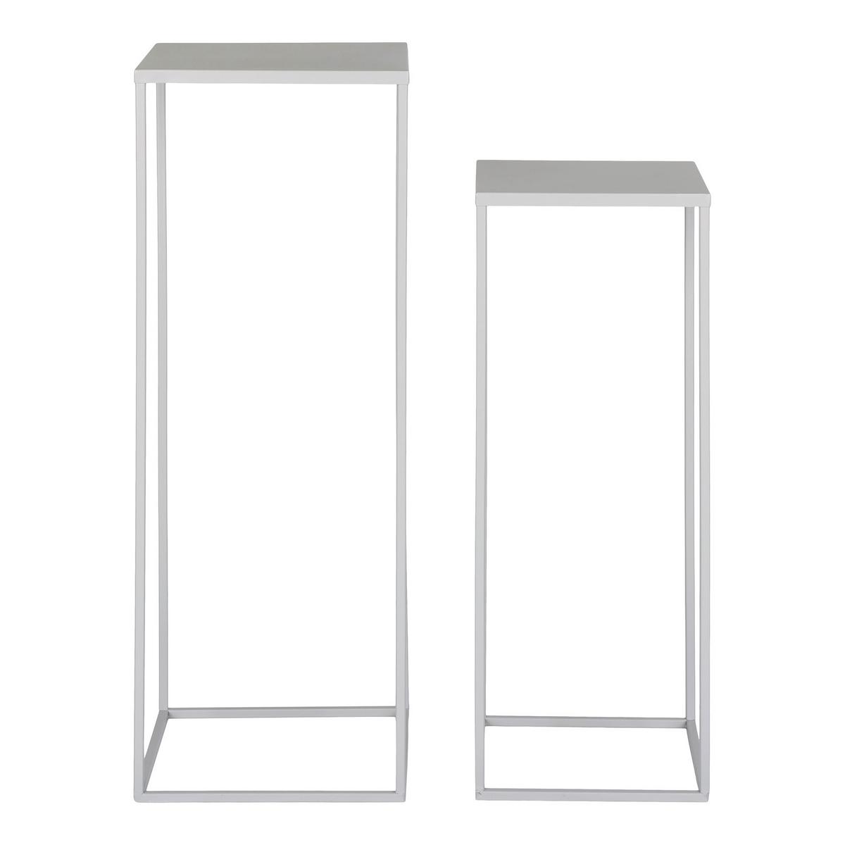 Blumentischset Beja Hellgrau 2-Teilig - Hellgrau, Design, Metall