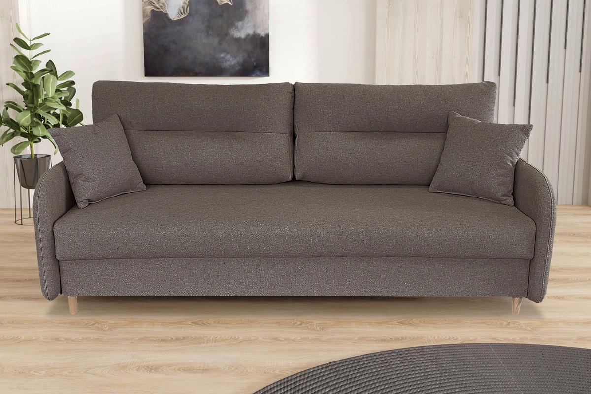 Schlafsofa Mit Bettkasten Vero Taupe B: 206 Cm - Taupe/Schwarz, Design, Textil (206/88/93cm) - MID.YOU