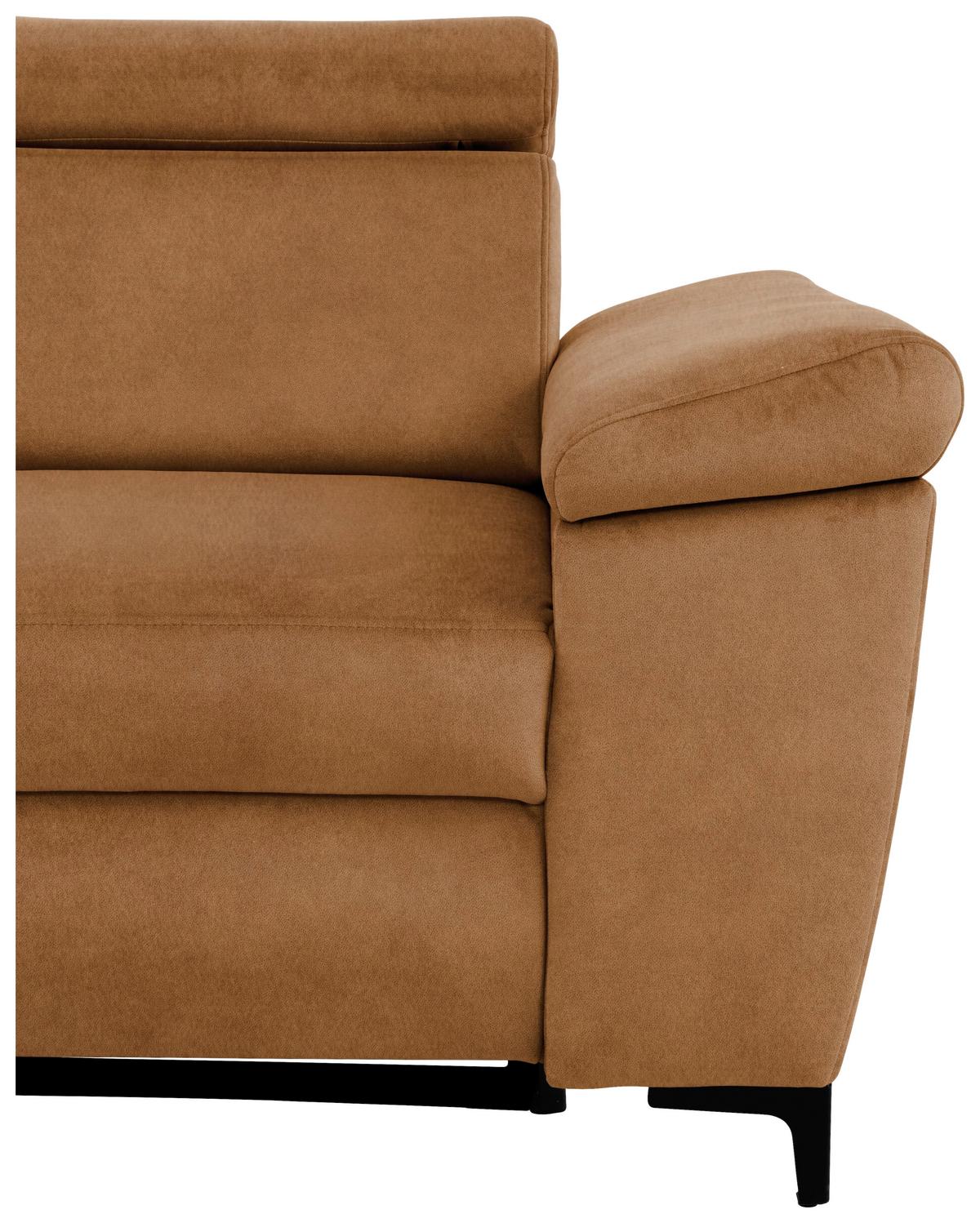 Eckschlafsofa Santi Bernsteinfarben S: 176/258 cm - Bernsteinfarben/Schwarz, MODERN, Textil (176/258cm) - MID.YOU