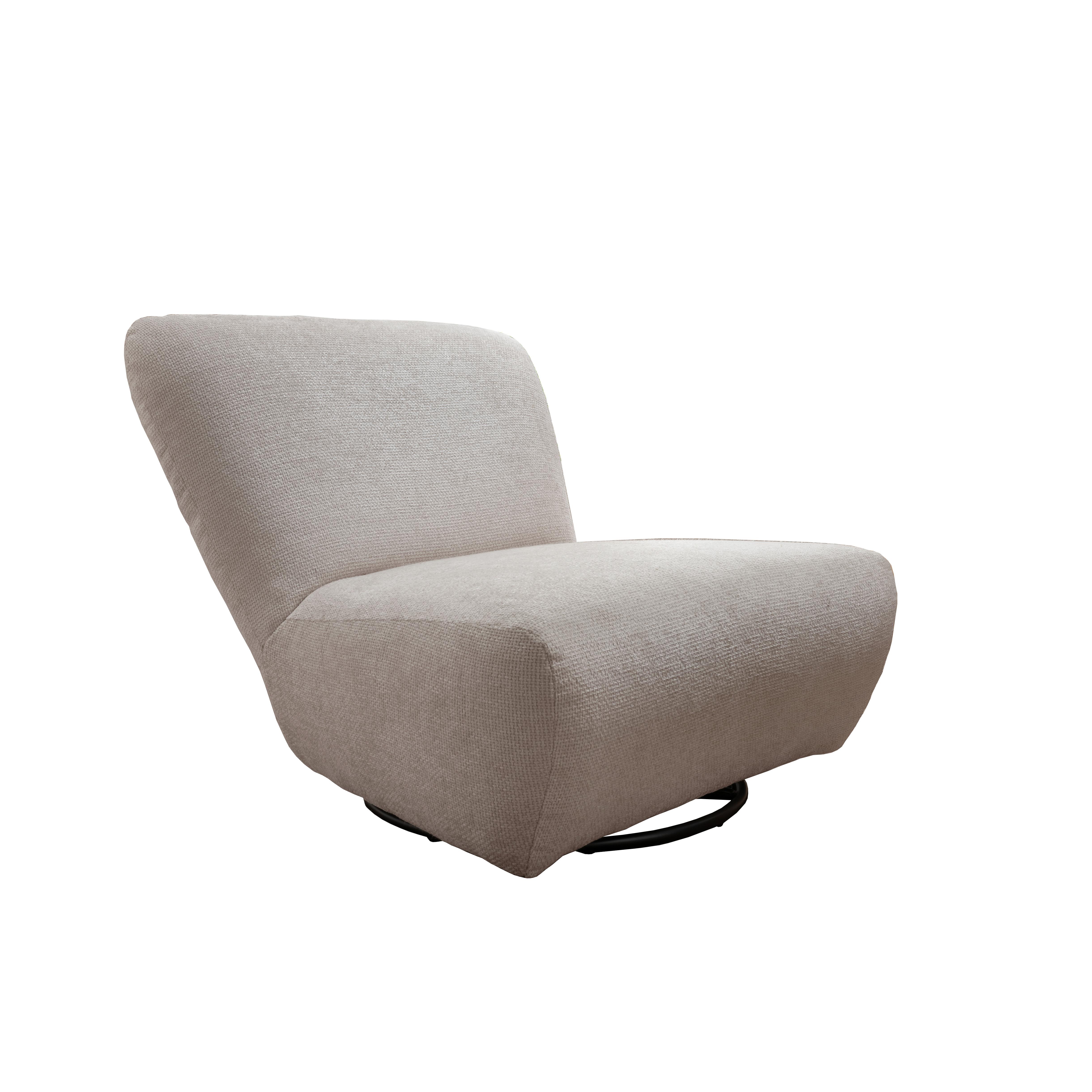 XXL-Sessel Cremallo Weiß 360° drehbar, B: 95 cm - Schwarz/Weiß, Trend, Textil (95/77/94cm) - Livetastic