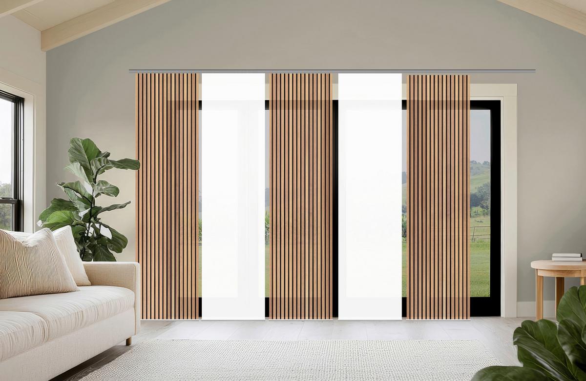 Flächenvorhang Panilo 5er Set - Braun, Trend, Textil (60/245cm)