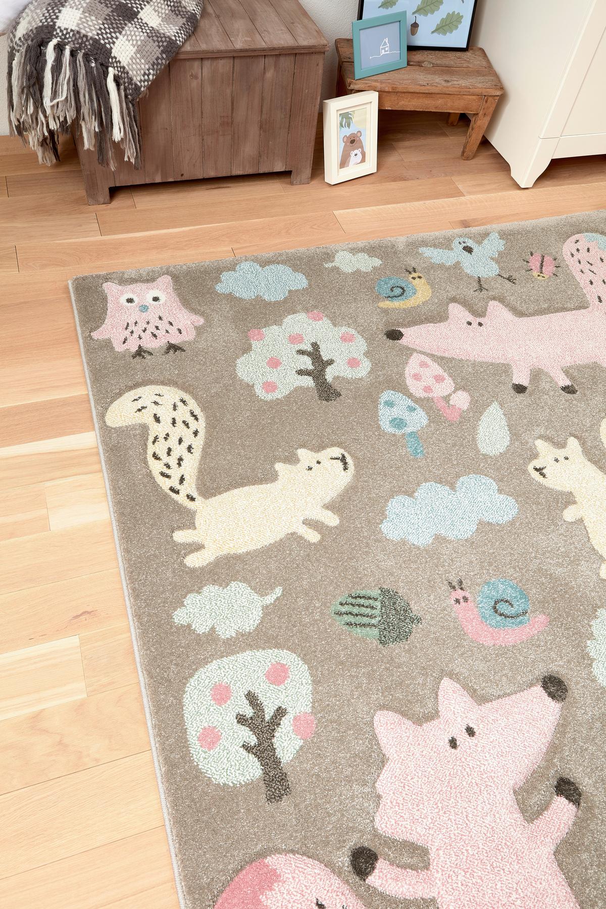 Kinderteppich Forest - Taupe, Trend, Textil (133/200cm) - Sigikid