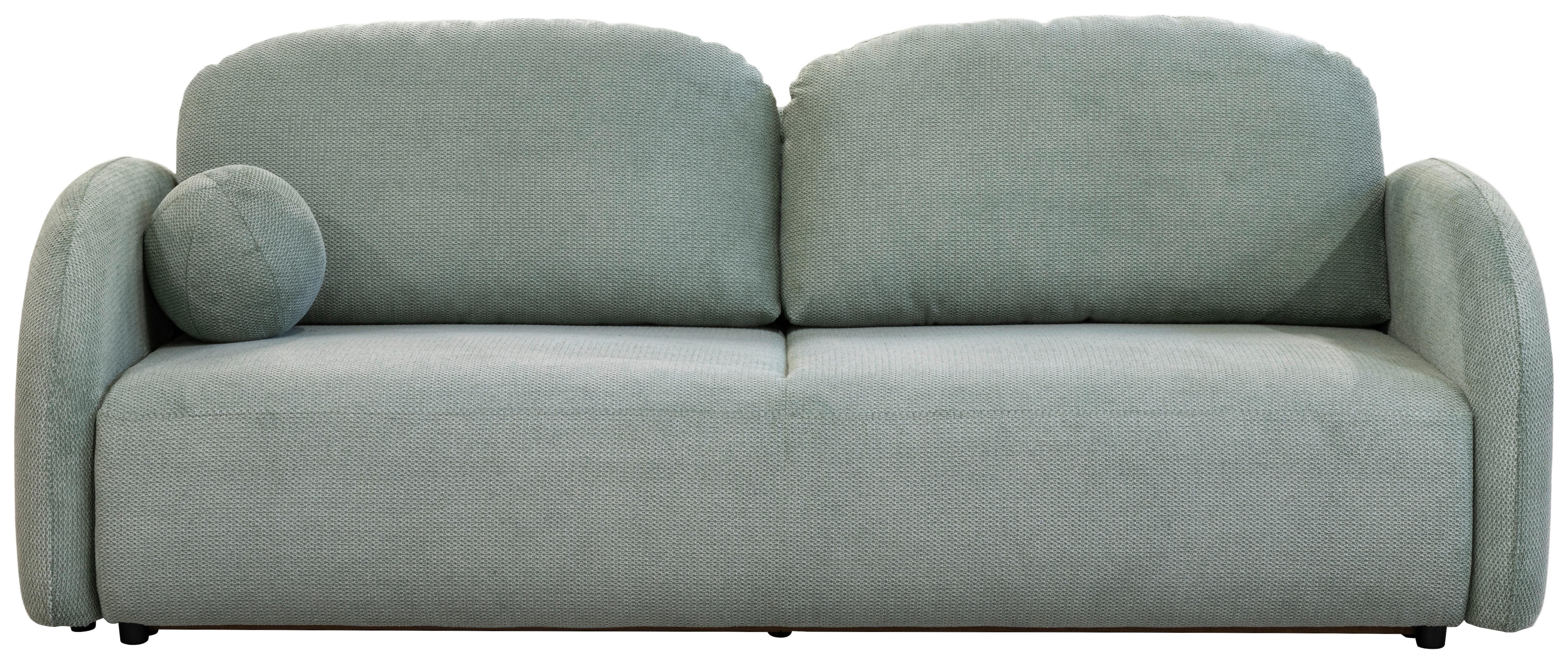Schlafsofa Roma Mintgrün, B: 230 cm - Schwarz/Mintgrün, Design, Textil (230/90/105cm)