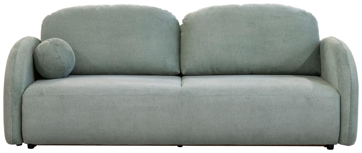 Schlafsofa Roma Mintgrün, B: 230 cm - Schwarz/Mintgrün, Design, Textil (230/90/105cm)