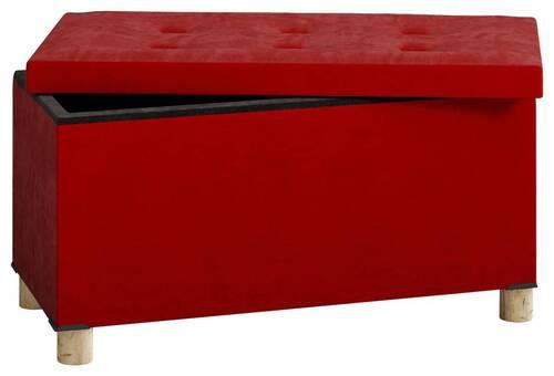 Truhenbank Sizos L Rot B: 76 cm - Rot/Braun, MODERN, Textil (76/40/38cm) - MID.YOU
