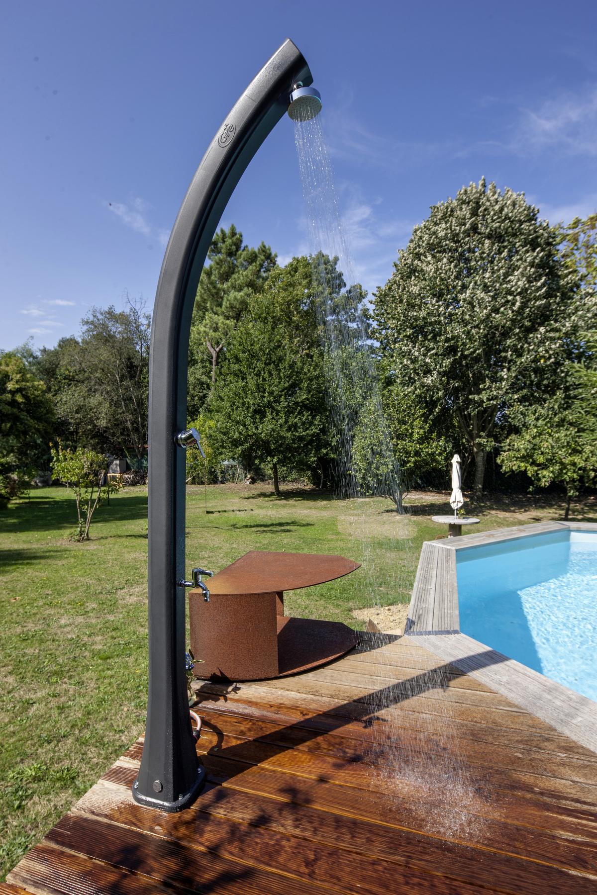 Solardusche, Schwarz Lxbxh: 19x17x219 Cm - Schwarz, KONVENTIONELL, Kunststoff/Metall (19/17/219cm) - Gre