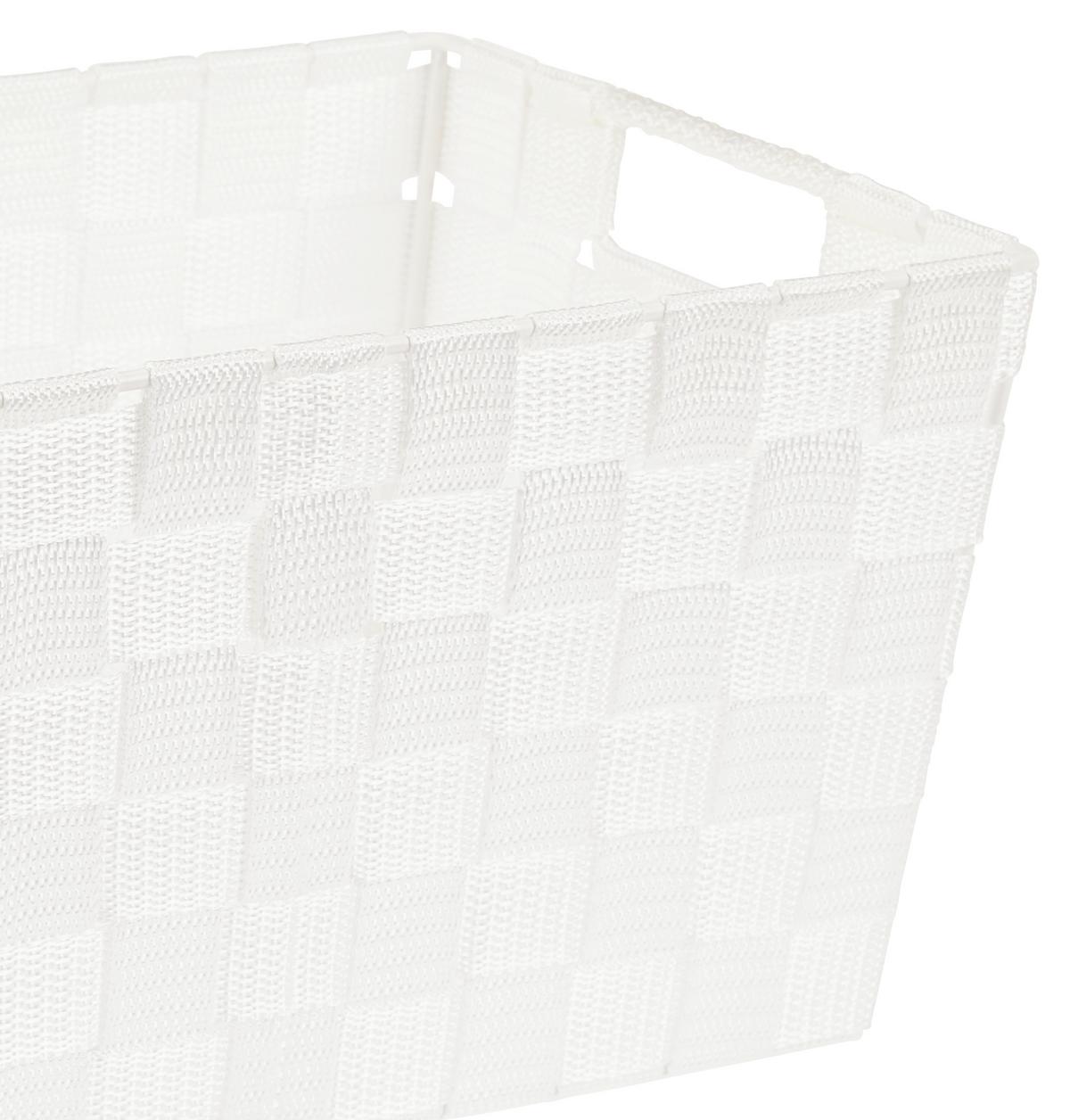Aufbewahrungskorb Carolyn 36x17x23 cm Kunststoff Weiß - Türkis/Rosa, Basics, Kunststoff (36/17/23cm) - Ondega